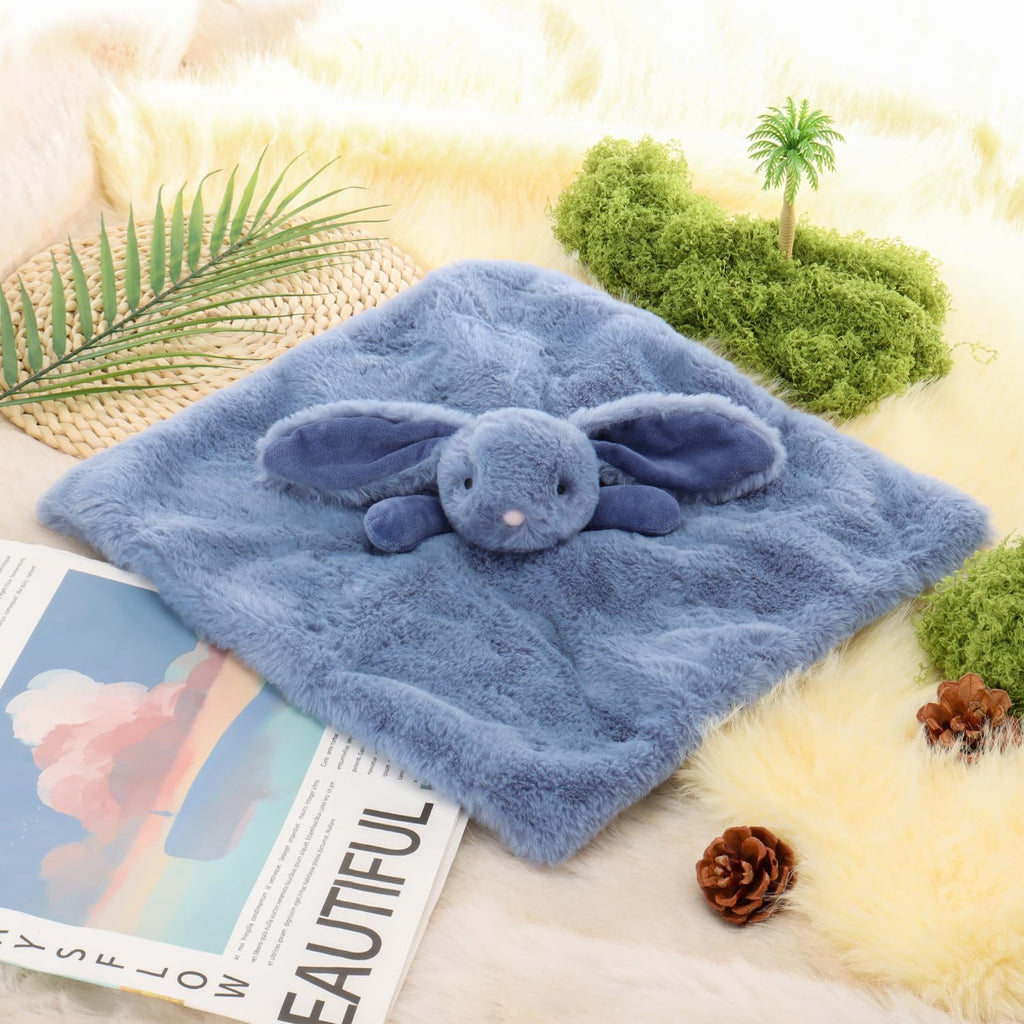 Stuffed Animals Blue Bunny Rabbit Security Blanket Lovey 14''