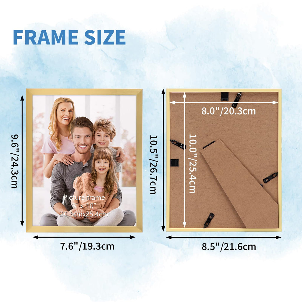 8x10 Picture Frame Set of 18, Multi Photo Frames 8 by 10 Bulk for Wall Hanging or Tabletop Display, Gold