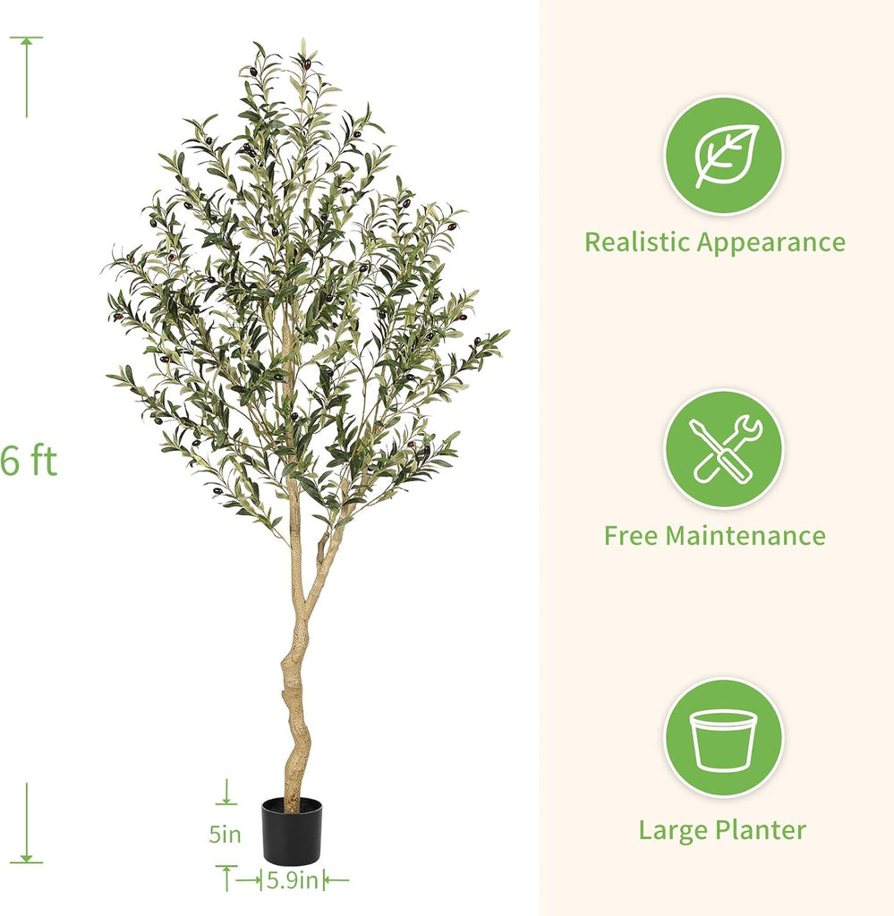 Faux Olive Tree 6ft - Realistic Olive Trees Artificial Indoor