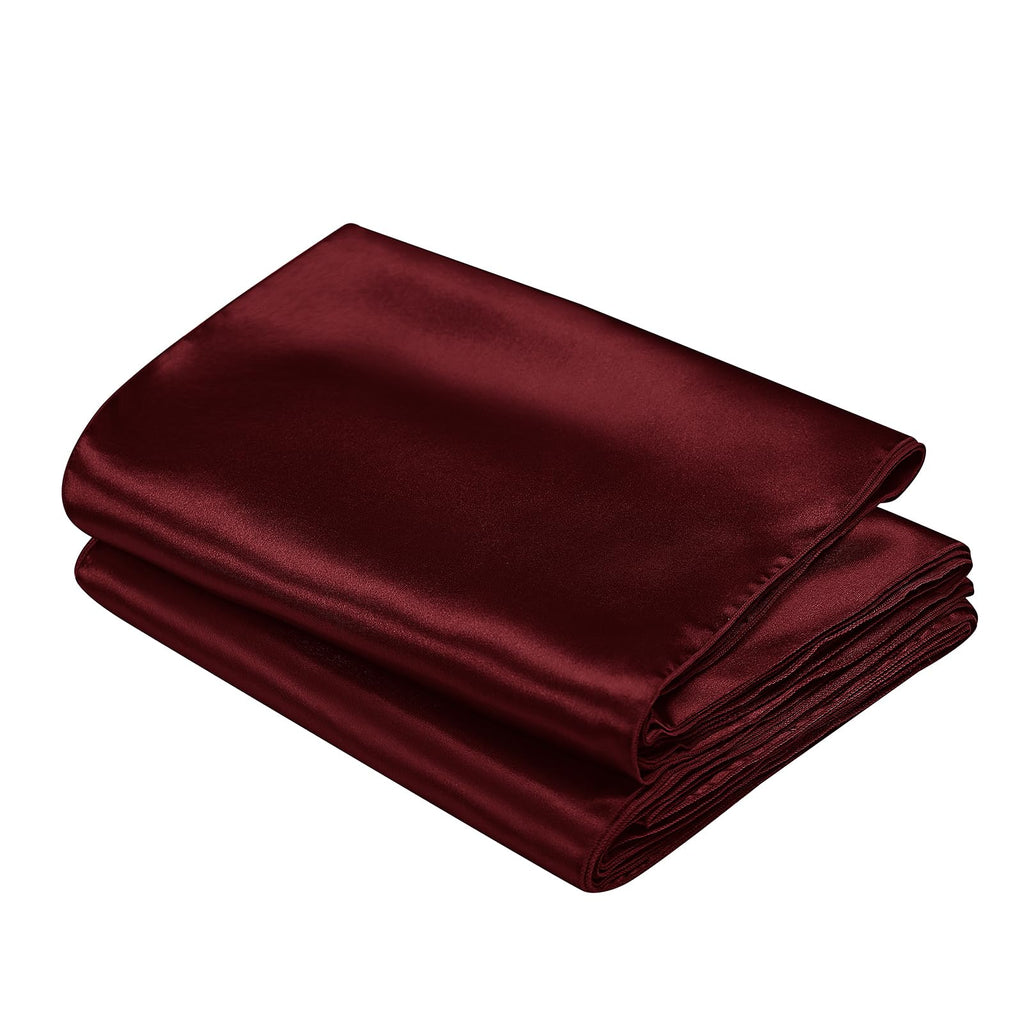 12 Pcs Burgundy Satin Table Runner 12 x 108 inches Long