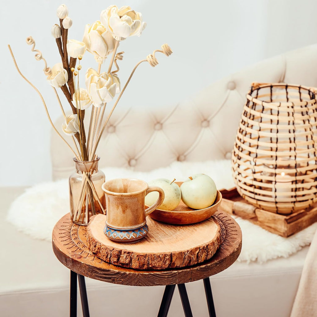 Reed Diffuser Sticks Flowers Reed Set White Wood Flower Aromatic Diffuser Home Bedroom Office Decor Office - Set of 12