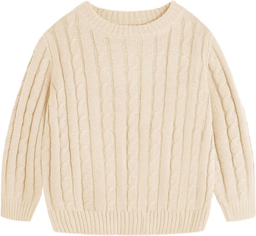 Boys Cable Knit Sweaters Kids Chunky Pullover Tops