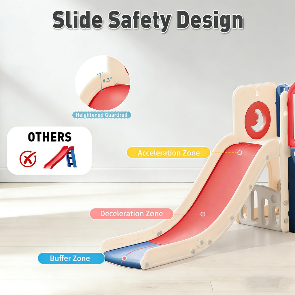 11-in-1 Toddler Playset, Indoor Playground for Kids, Toddler Indoor Playground with Slide, Climber, Basketball Hoop &