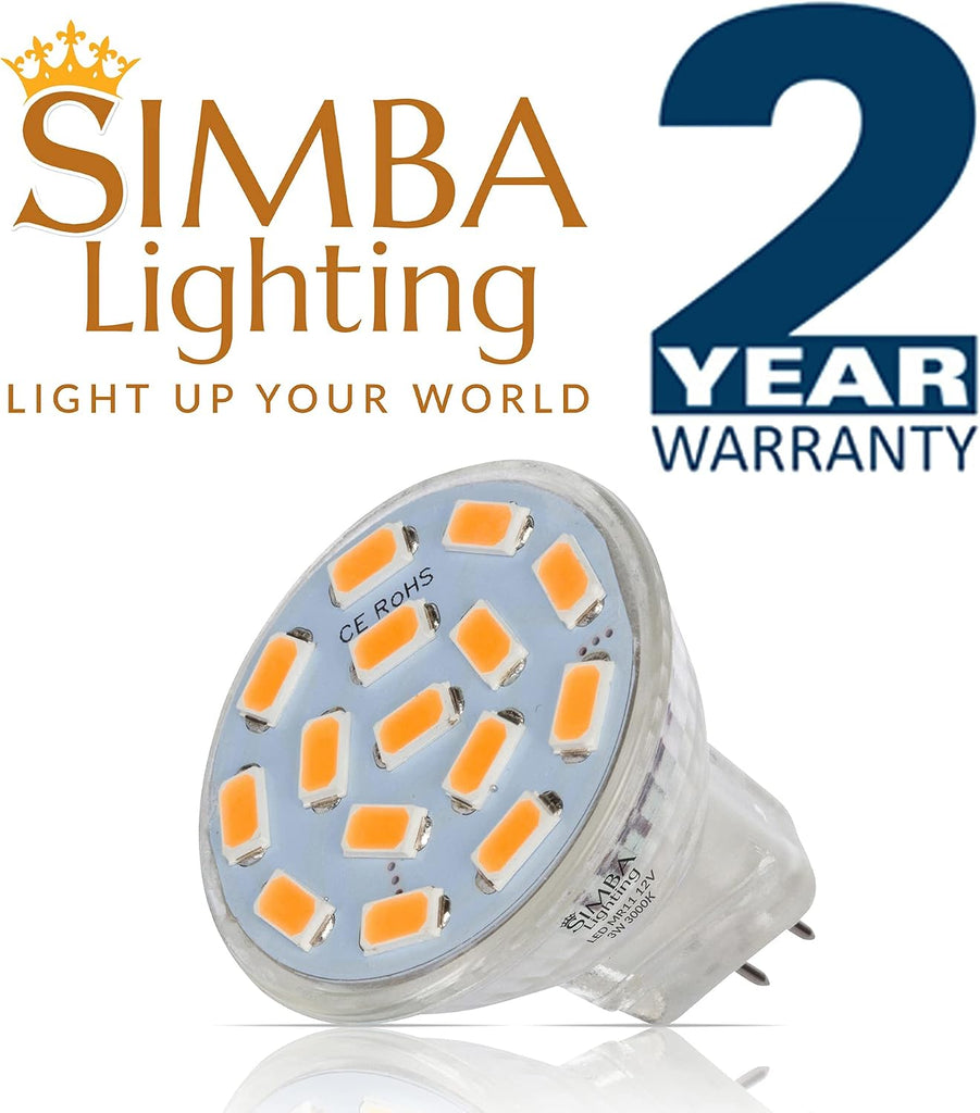 LED MR11 3W Flood Light Bulb GU4 Bi-Pin Base, 3000K, 10 Pack