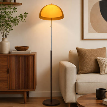 Orange Mushroom Floor Lamp 60" Mid Century Modern Globe Floor Lamp