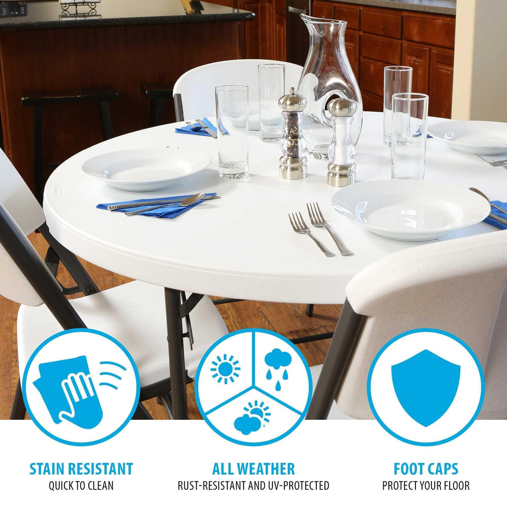 Light Commercial Fold-in-Half Round Table, 4-Foot