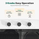 Portable Washing Machine, 16 Lbs Compact Mini Washer and Dryer Combo, Semi-automatic Twin Tub Laundry Washine with