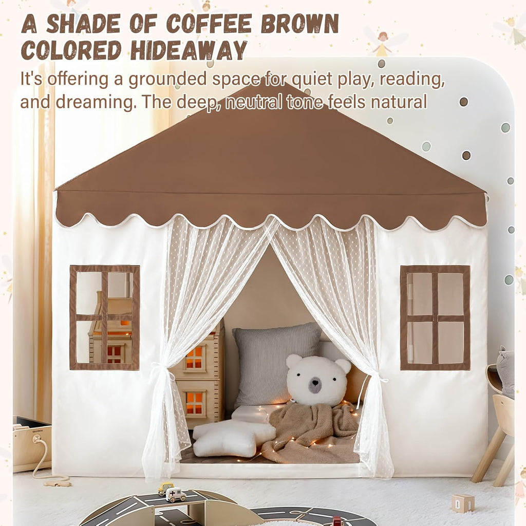 Kids Play Tent with Mat, Large Playhouse Play Tent Indoor for Girls Boys