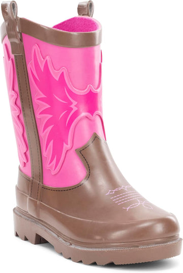 Kids Western Cowboy and Cowgirl Waterproof Rubber Rain Boot
