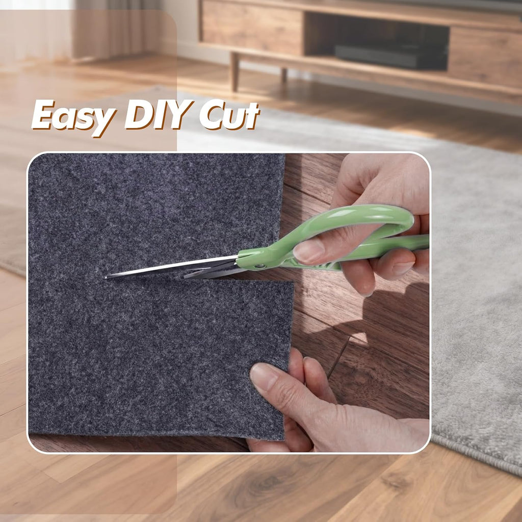 Non-Slip Rug Pad 5' x 7' - Felt & Rubber Underlay in Dark Gray, Waterproof & Grippy for Hardwood, Tile, Laminate