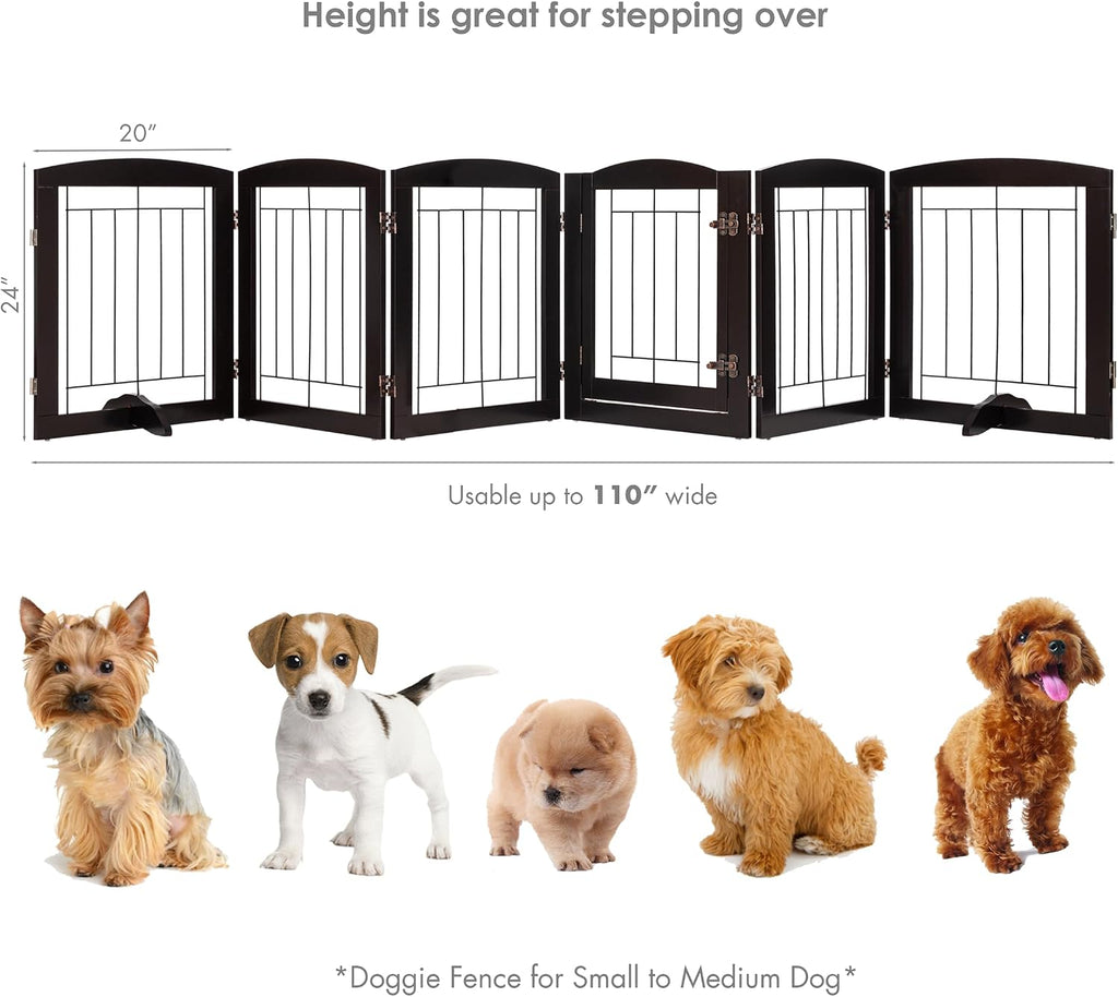 Dog Gate Indoor with Walk Through Door, Foldable Free Standing Pet Gate for Doorways, Stairs, the Houes, Pet Puppy