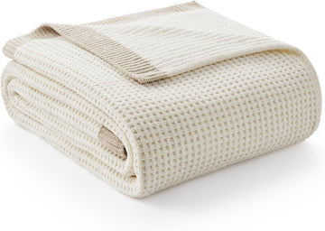 Chenille Throw Blanket, Soft Cozy Waffle Throw, Warm Yet Lightweight, Breathable All-Season Throws for Women Men