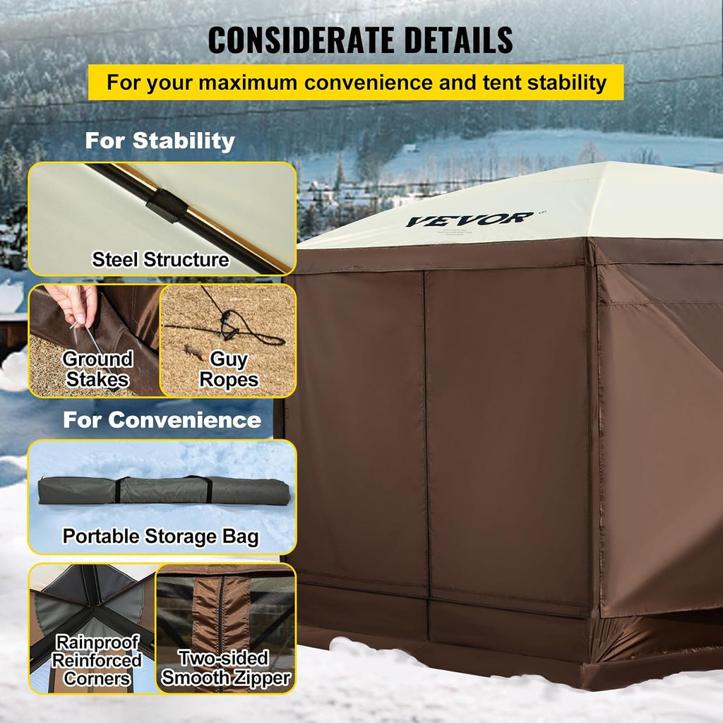 Pop Up Gazebo Screen Tent, Pop-Up Instant Gazebo Tents with Mosquito Netting Outdoor Canopy