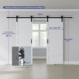 Double 30" x 84" White Barn Door with 10FT Sliding Door Hardware Kit Included, Assemblely Needed, Wa
