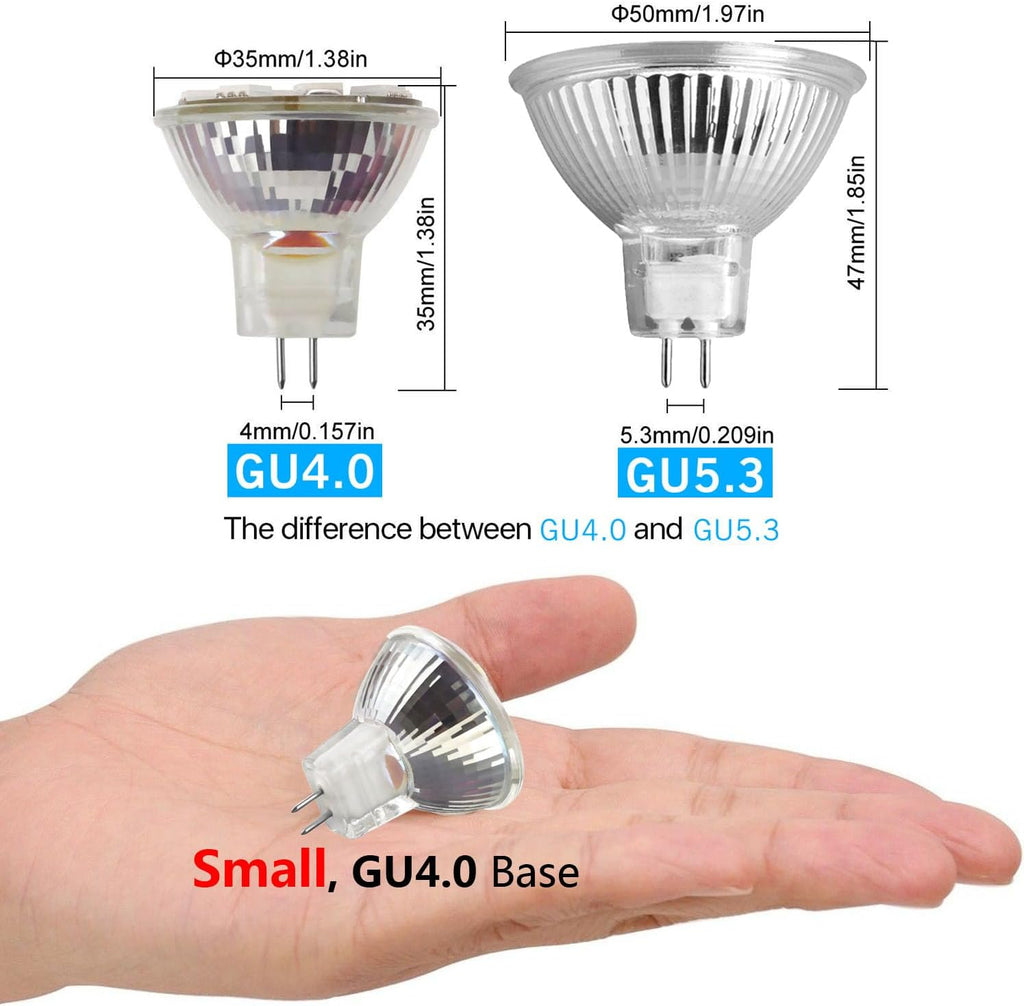 3W MR11 LED Landscape Light Bulbs, Low Voltage 12V 20W Halogen Replacement for Outdoor Landscape Spotlight and Indoor