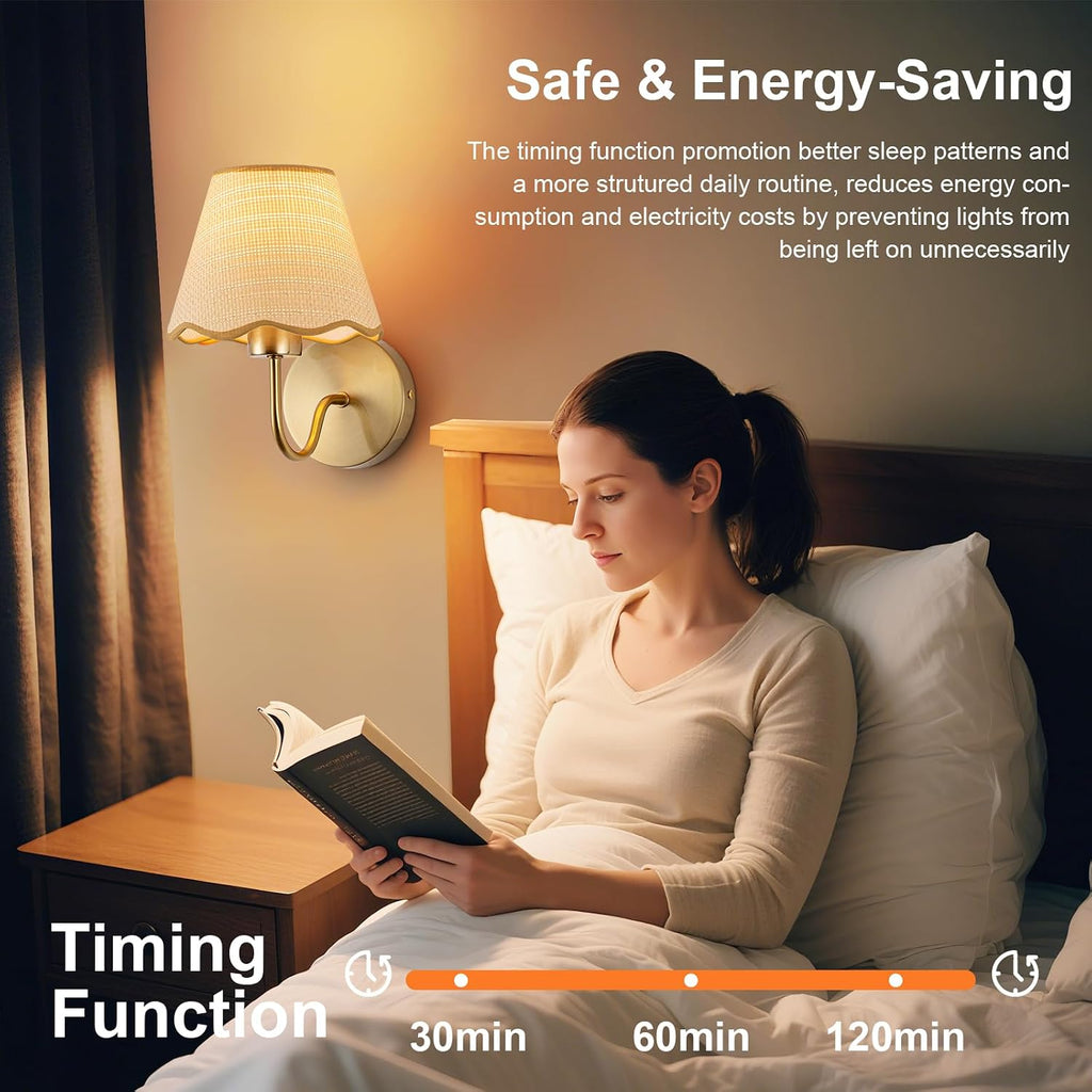 Battery Operated Wall Sconce Set of 2, Gold Wall Lamps Rechargeable Bulbs for Living Room, Rattan Shade Wireless Wall
