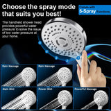 Shower Head Combo,10 Inch High Pressure Rain Shower Head with 11 in Adjustable Extension Arm and 5 Settings