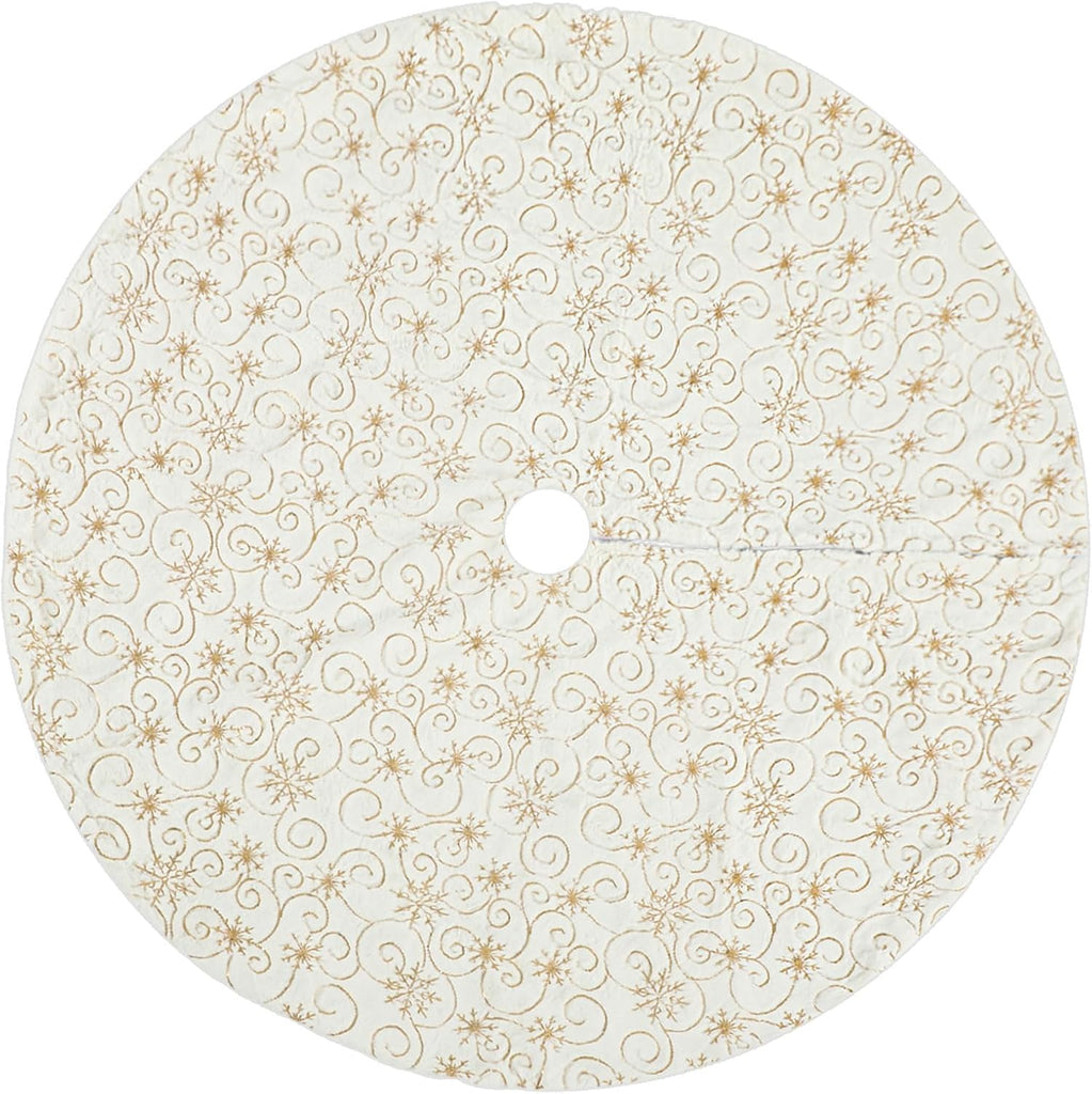 Faux Fur Christmas Tree Skirt, White, 60 Inch