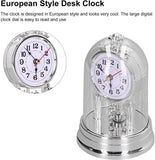 Vintage Table Clock, Anniversary Clocks with Glass Dome European Vintage Style Desk Clock Silent Table Clock Decorative Table Clock for...