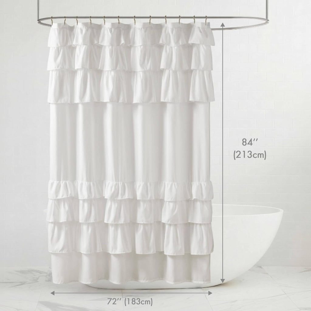 Grace Extra Long Ruffle, 72"x 84", White
