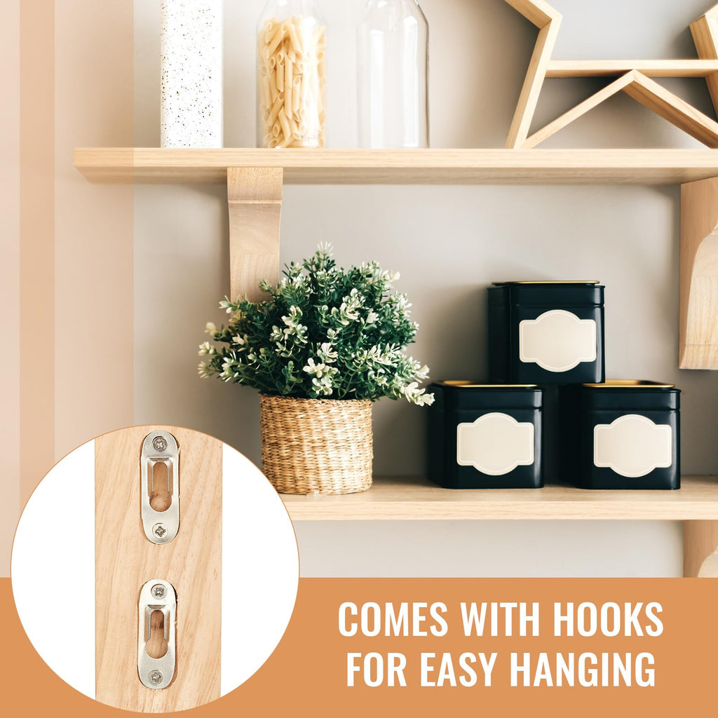4 Pcs Wood Corbel Wooden Shelf Bracket, 6 x 6 x 1.75 Inches
