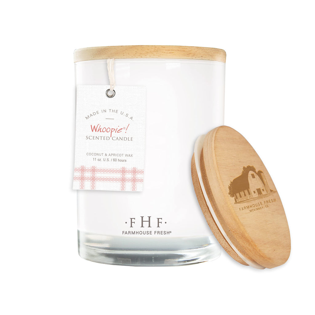 Whoopie Candle, Hand-Poured Coconut Wax Candle with Wooden Lid, 11 Oz