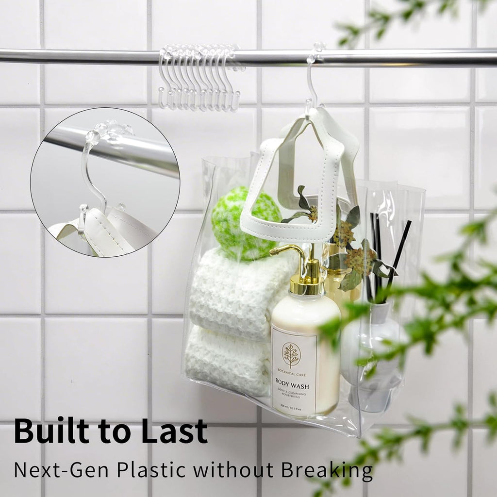 3 in 1 Waffle Shower Curtain Set with Liner, Ivory, 72 x 72 | Shower Curtain and Liner Set with Hooks, Waterproof