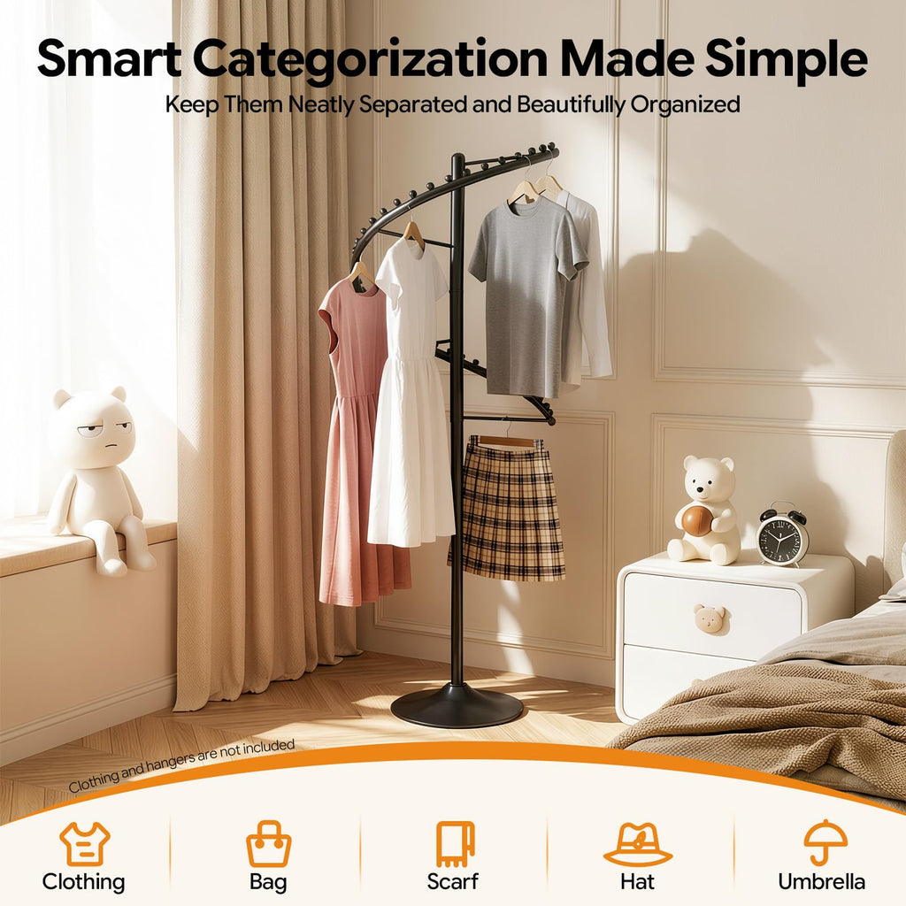 Spiral Rotating Clothing Rack, 360° Spiral Retail Costumer Garment Rack