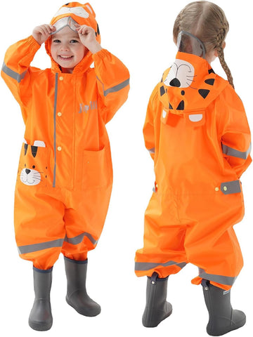 Kids Toddlers Rainsuit Boys Girls One Piece Rain Coat Waterproof Overalls