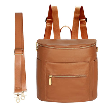 Small Diaper Bag Mini Diaper Bag, Leather Diaper Bag Backpack Mini Backpack with 14 Pockets Insulated Pockets &