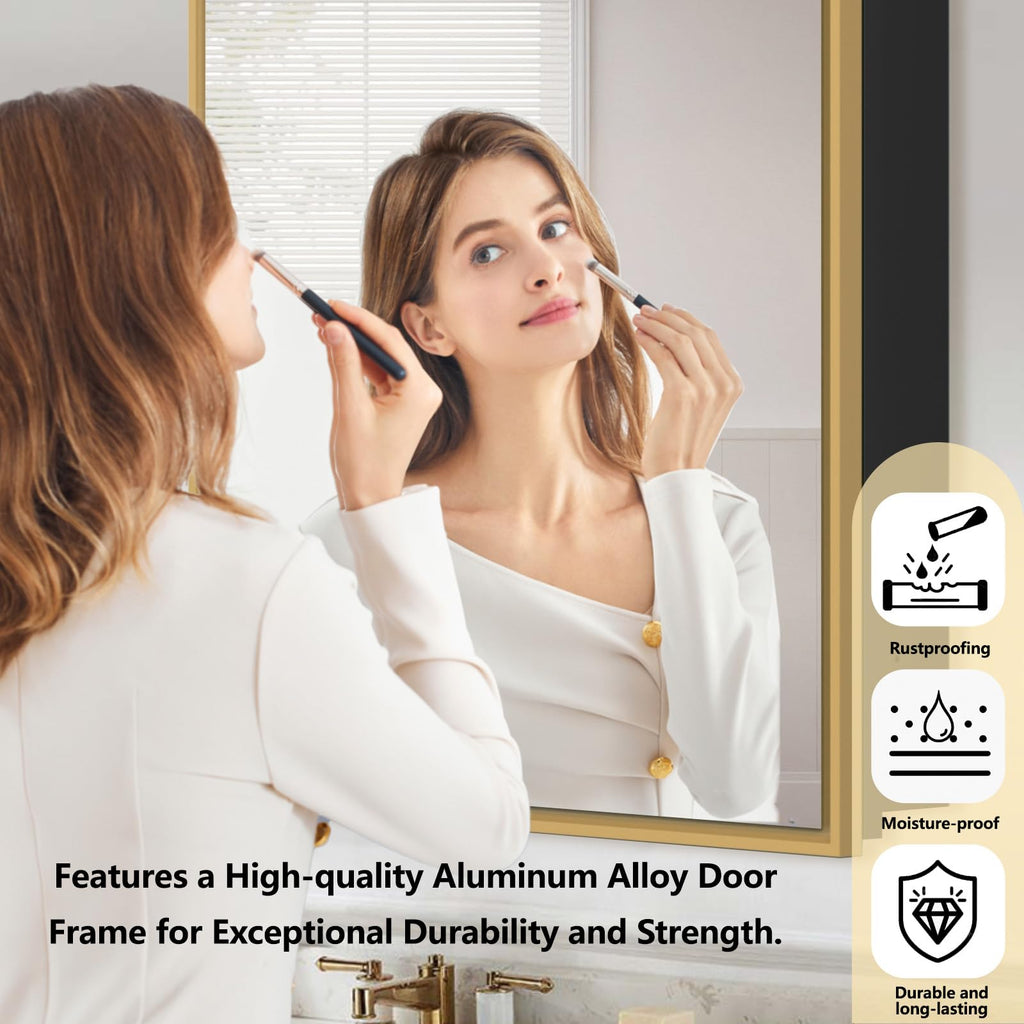 Bathroom Medicine Cabinet with Mirror, Recess or Surface Mount, Single Door Cabinet Famerhouse Bathroom Mirror with
