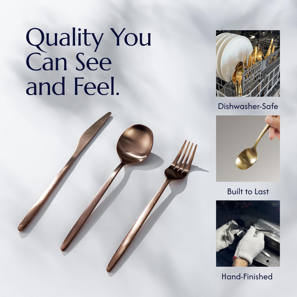 Minimalist 2.0 40-Piece Flatware Set, 18/10 Stainless Steel