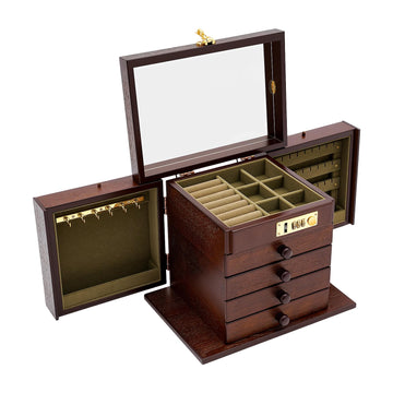 Extra Large 5 Layers Wooden Jewelry Box Jewelry Case Cabinet Armoire Ring Necklacel Gift Storage Box Organizer(5