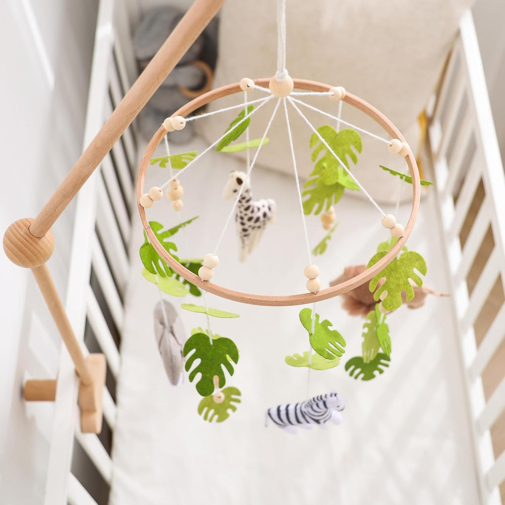 Baby Crib Mobile Baby Nursery Mobile Felt Forest Animal Mobile for Baby Boys and Girls Woodland Nursery Decor