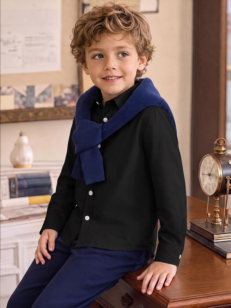 Toddler Baby Boy Long Sleeve Button Down Dress Shirts 9M