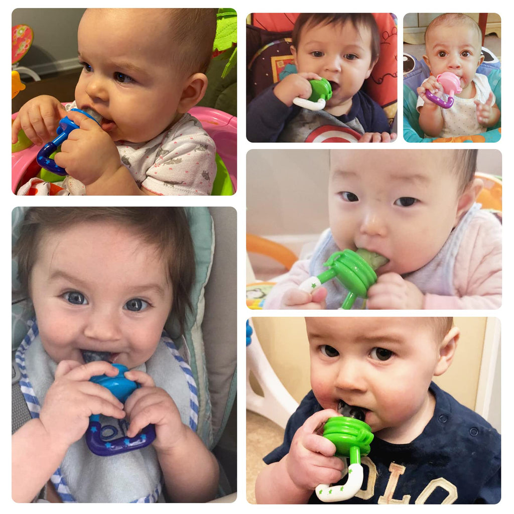 Baby Fruit Feeder/Food Feeder Pacifier for Babies (2 Pack) - Mesh Teethers for Babies, Infant Teething Toy in