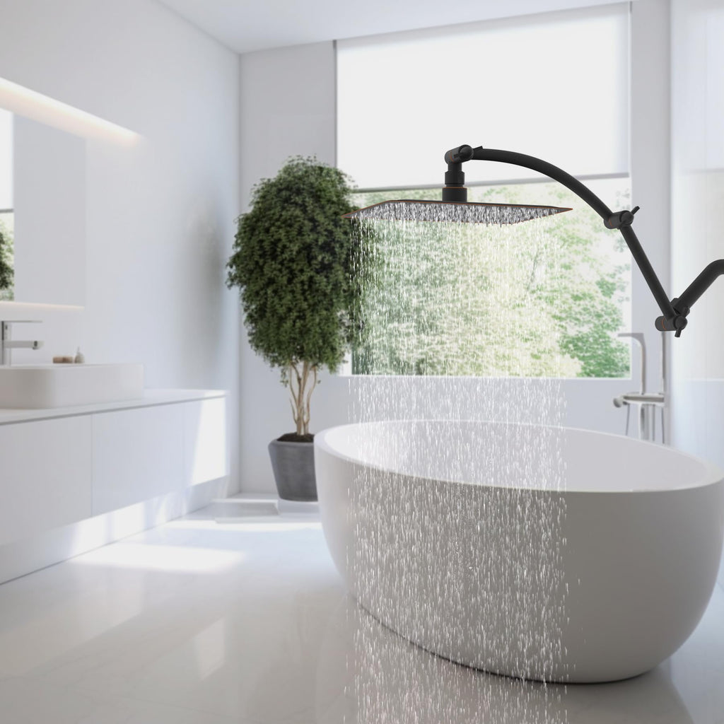10'' Rain Shower Head with 16'' Extension Arm, Oil Rubbed Bronze