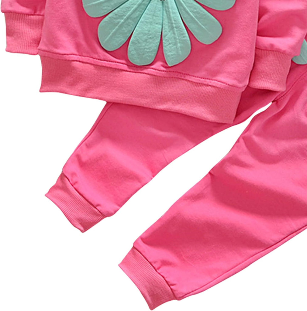 Toddler Baby Girls Sunflower Clothes Set Long Sleeve Top and Pants 2pcs Outfits Fall Clothes