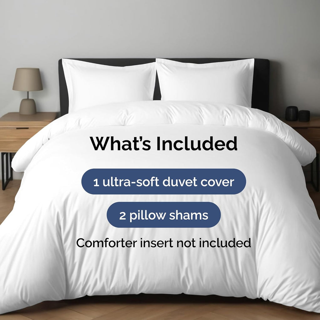 Duvet Cover King Set - Extra Soft King Duvet Cover 104" 90" with 2 Pillow Shams for Women, Men, Kids & Teens - Hotel