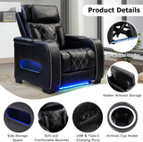 Electric Power Recliner Chair, PU Leather Home Theater Seating with Power Headrest