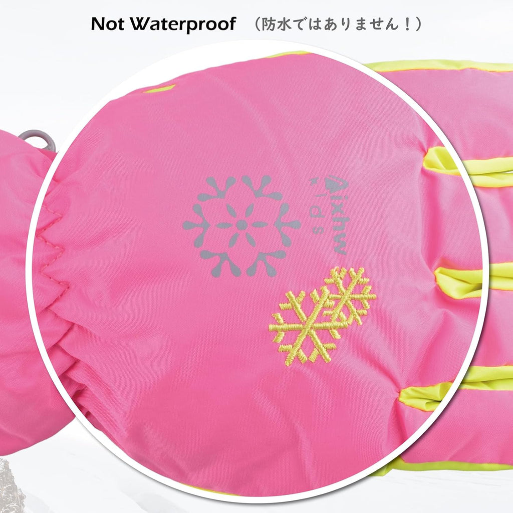 Kids Ski Snow Gloves, Water-Resistant Winter Mittens Boys Girls