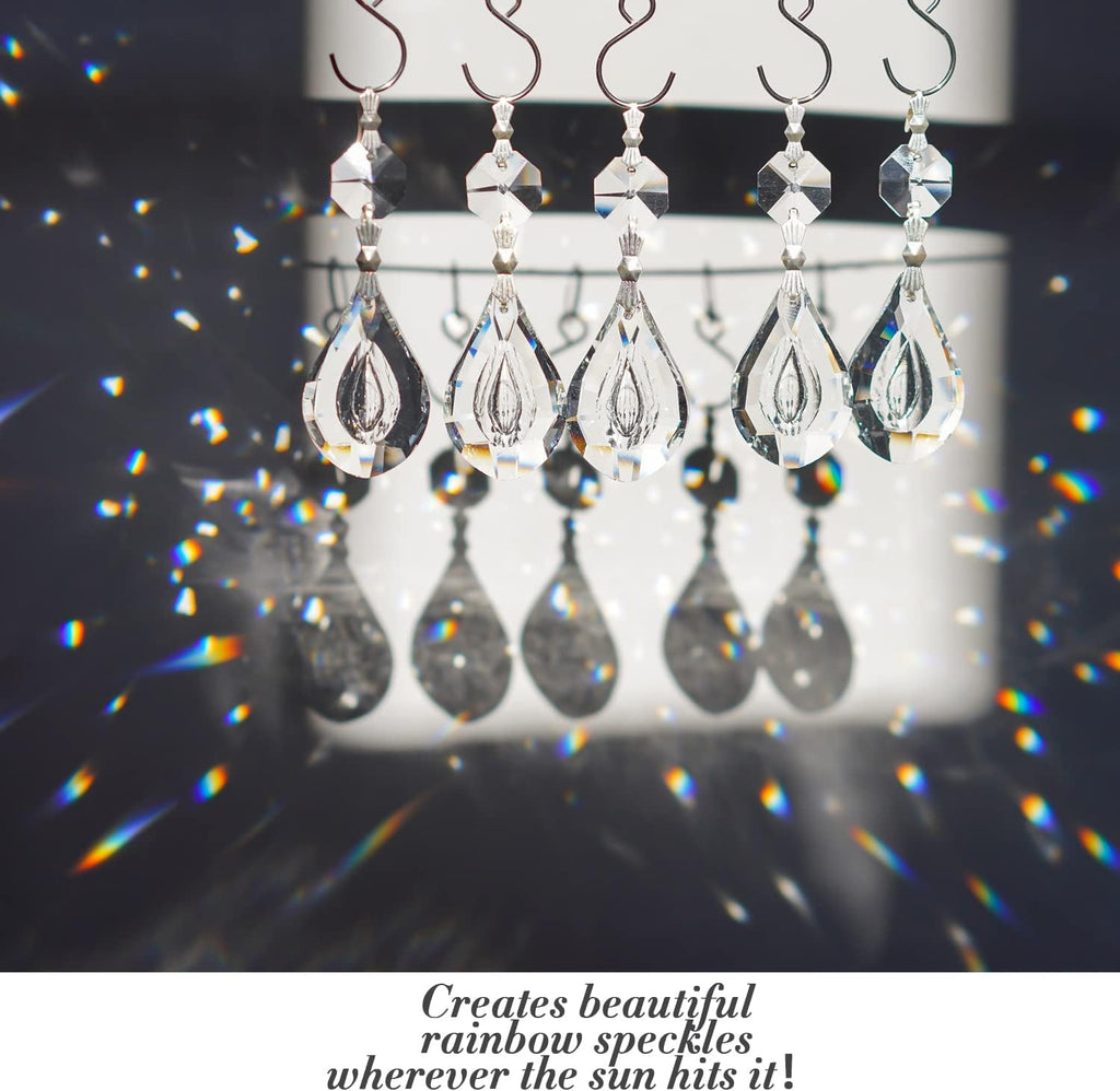 20 Pcs 38mm Crystal Loquat Pendants Chandelier Replacement Beads Decor - Clear Glass Loquat Crystal Beads 38mm for