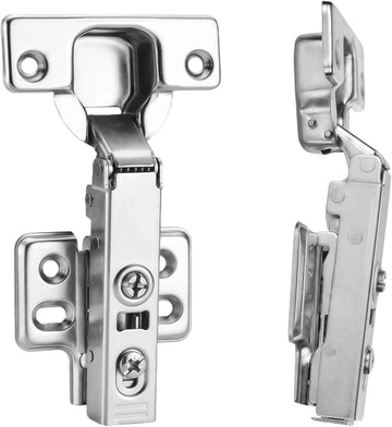 2pcs Professional Grade Full Overlay Soft Close Cabinet Hinges, Frameless Concealed European Style with Four-Hole