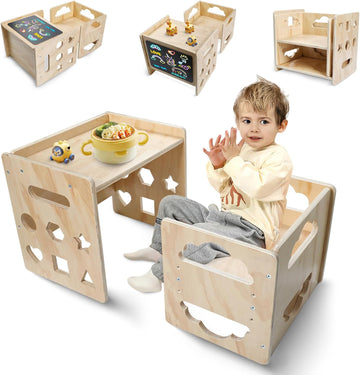 Table and Chair Set, Toddler Table and Chair Set, for 1-3 Kids