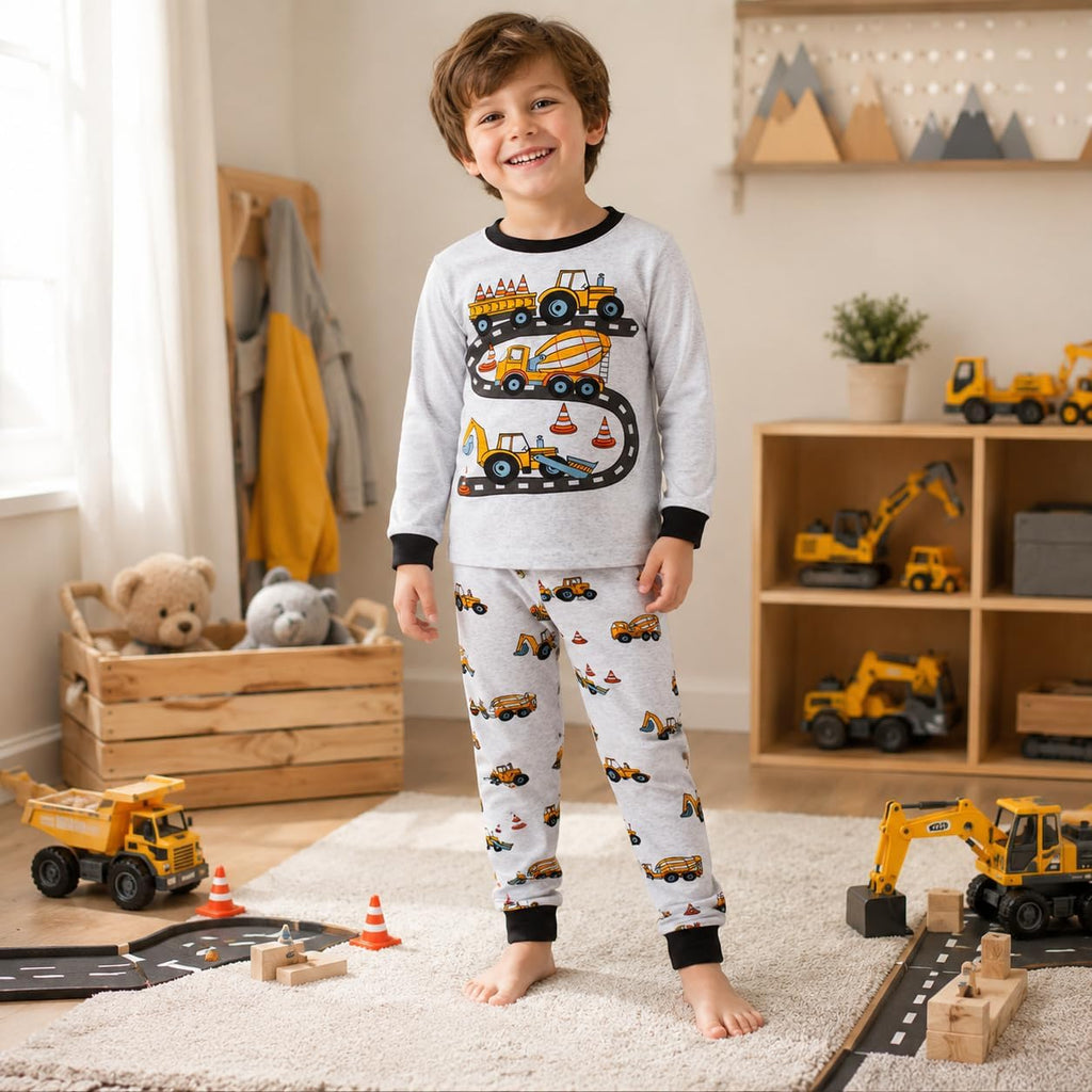 Little Boys Pajamas Sets Glow in Dark Dinosaur 100% Cotton 2 Piece Toddler Clothes Kids Pjs Sleepwear