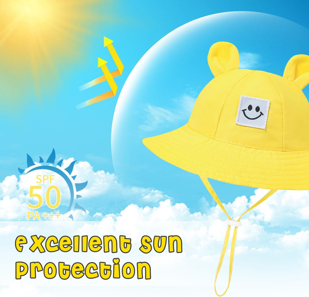 Baby Bucket hat Cute Infant Bear Sun Hat Summer Girls Boys Cap