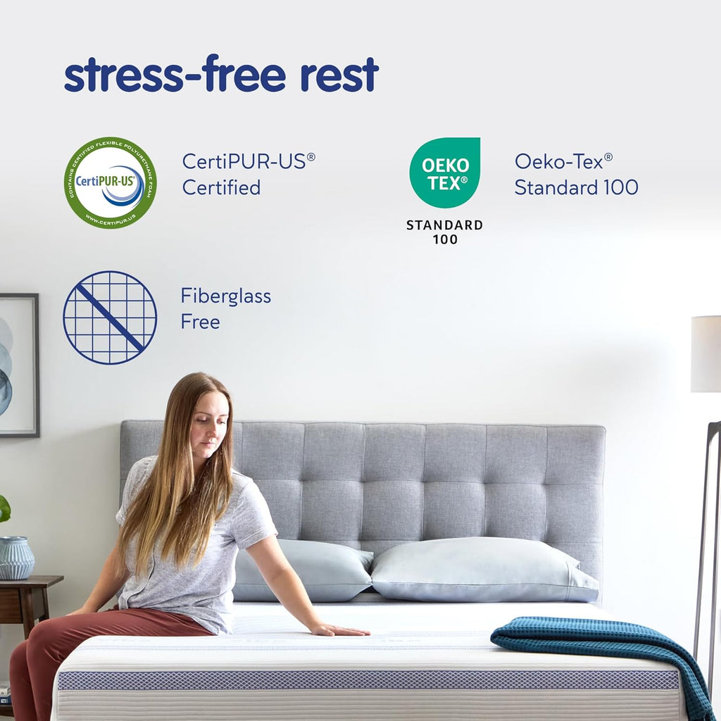 Gel Memory Foam Mattress, 12-Inch CertiPUR-US Certified Bed-in-a-Box, Queen, White