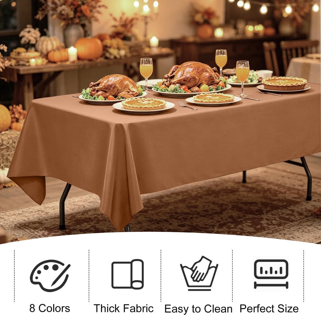 4 Pack Fall Rectangle Tablecloth for 6 Foot Tables Washable Polyester Table Cover for Wedding Dining Table Parties
