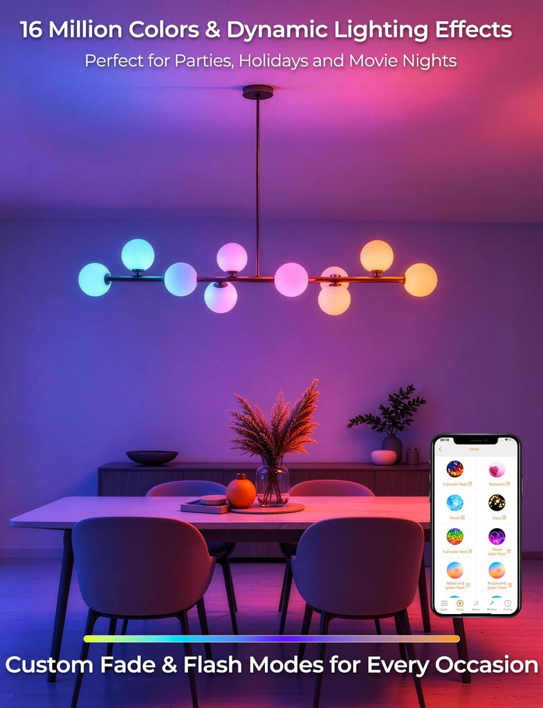 G25 LED Globe Light Bulbs, CRI 95+, Vanity Light Bulbs APP Control