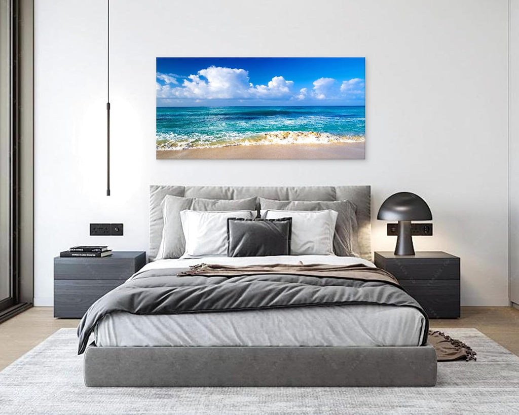 BK6750 Beach Wall Art Canvas Prints - Ocean Seascape Tropical Blue Sea Coast Picture Nature Landscape Artwork Bedroom